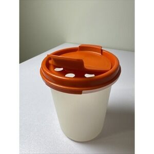 Vintage  Tupperware 1960's CarryAll Container 15oz Red Lid